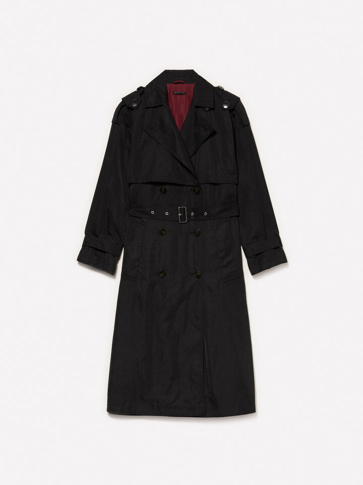 Schwarzer Trenchcoat mit bequemer Passform und Gürtel - trenchcoats und regenjacken für damen - Schwarz | Sisley image number 5